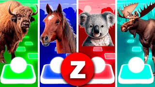 Funny Bison Dance 🆚 Funny Horses Dance 🆚 Funny Koalas Dance 🆚 Funny Moose Dance in Tiles Hop [upl. by Minier344]