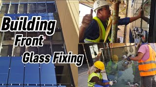 Glass Fitting in Building  glass fixing step by step  glass work Saudi Arabia [upl. by Timofei]