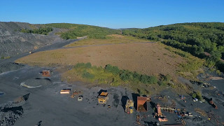 Centralia PA Open Pit Coal Mine Support Yard [upl. by Notsahc571]