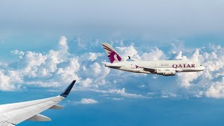 هبوط طائرة طيران القطرية فى مطار الدوحة  Qatar airways landing in Doha International Airport [upl. by Nylirret971]