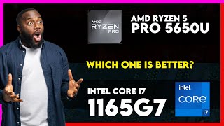 AMD Ryzen 5 Pro 5650U vs Intel Core i7 1165G7 Comparison [upl. by Barty]