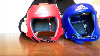 ADIDAS AIBA AND AIBA STYLE HEADGUARD REVIEW [upl. by Jahdol]