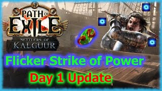 Flicker Strike of Power Day 1 Update  Powering through the Acts  Path of Exile 325 [upl. by Ahsiym]