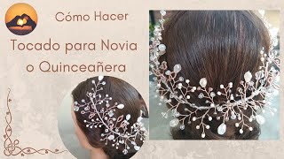 DIY Cómo Hacer Tocado para Novia o Quinceañera Super Fácil [upl. by Stafford]