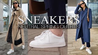 SNEAKERS  Neutral Spring Outfits  ft Vivaia [upl. by Odetta]