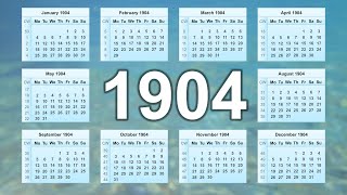 Calendar 1904 [upl. by Joeann]