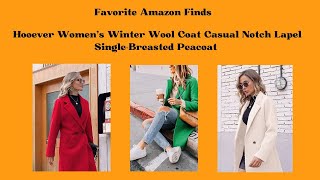 Favorite Amazon Finds  Hooever Womens Winter Wool SingleBreasted Peacoat  Click the link to shop [upl. by Pirzada]