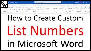 How to Create Custom List Numbers in Microsoft Word [upl. by Mac]