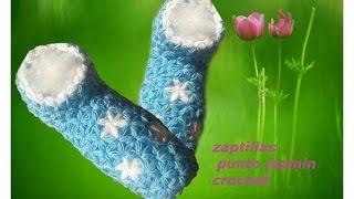 zapatillas a crochet punto jazmin [upl. by Siderf]