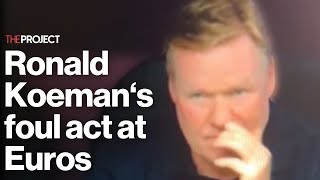 Ronald Koeman caught picking his nose during Euros game [upl. by Angela]