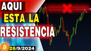 🔥BITCOIN🔥 AQUI SE FRENARA 😨¿EMPIEZA UNA CAIDA ✅Proyección y Análisis de BITCOIN Hoy✅ [upl. by Yenettirb]