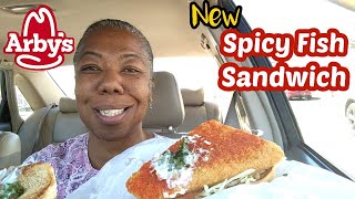 Arbys New Spicy Fish Sandwich Review  Somebody call the fire truck  Cooking Conversations [upl. by Peppie554]