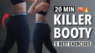 BEST GLUTE FOCUSED Exercises to GROW Your BOOTY at Home  20 min dumbbell workout  DAY 8 [upl. by Fugate]