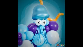 Glowing Jellyfish Balloon Sculpture Underwater Theme Tutorial [upl. by Airdnas]