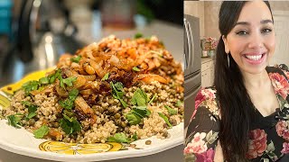 Bulgur amp Lentils Easy Mujadara Recipe [upl. by Assele]