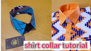 Shirt collar cutting and stitchingFull tutorials shirtcollar [upl. by Ahsatan606]