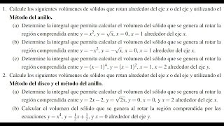 Volumen de revolución Método del anillo arandelas Volumen integrales [upl. by Johannes]