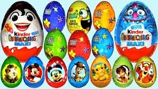 50 Surprise eggs Kinder Surprise Cars Donald Duck Mickey Mouse [upl. by Frodi]