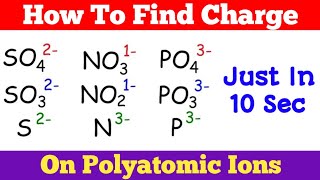 How To Find Charge On Polyatomic Ions  Super Trick For Polyatomic Ions  Charge On Polyatomic Ion [upl. by Shamrao943]