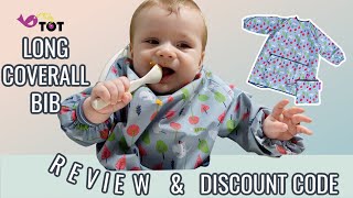 TIDY TOT REVIEW  Tidy Tot Long Coverall Bib amp Discount Code  AFFORDABLE Weaning Bib Recommendation [upl. by Lennon]