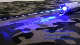 2000MW PLE PRO 445NM 2W BLUE LASER BEAM FOCUSED DEMO [upl. by Ania]