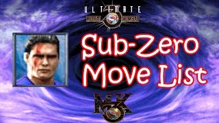 UMK3  MK3  SubZero Move List [upl. by Niak]