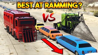 GTA 5 ONLINE  PHANTOM WEDGE VS BRICKADE 6X6 WHICH IS BEST AT RAMMING [upl. by Doomham]