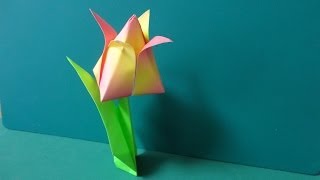 折り紙「立体チューリップ」 Easy Solid tulip Origami [upl. by Greeson]