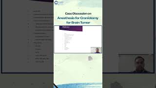 Anesthesia For Craniotomy For Brain Tumor By Dr Unmesh Bedkar  Anesthesia Residency [upl. by Midis]