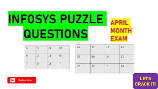 INFOSYS PUZZLE QUESTIONS FOR APRIL MONTH EXAM answers infosys puzzle aptitude [upl. by Jago653]