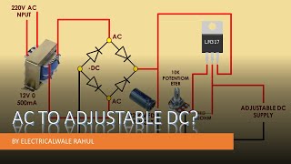 AC TO DC CONVERTER VARIABLE DC LM317 IC regulated power supply using lm317 [upl. by Aleahc]