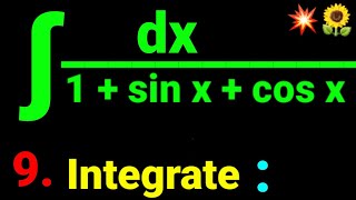 9 ∫ dx1  sin x  cos x Integrate dx1sinxcosx Antiderivative calculus Math Starindustries💥🌻 [upl. by Airamat186]