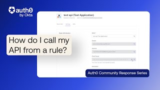 How do I call My API From a Rule — Auth0 Support [upl. by Parrisch]