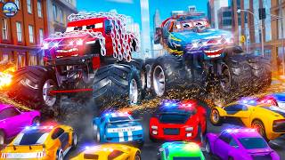 Ghost Monster Trucks Rampage Epic City Destruction  Super Police Cars Action Packed Rescue Mission [upl. by Eirok]