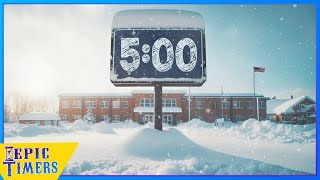 5 Minute Countdown Timer with Cozy music Snow Day Scene for classrooms [upl. by Suravaj]