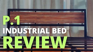 LIKIMIO Industrial Bed Frame with Headboard amp Footboard Review  King Size Metal Platform Bed Frame [upl. by Araiet]