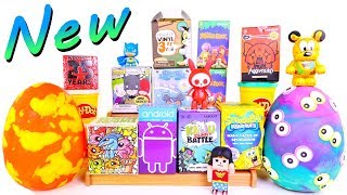 NEW 2019 Playdoh Surprise Eggs Blind Boxes Opening Kidrobot Android Spongebob Simpsons Fraggle Rock [upl. by Herrod660]