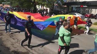 Thousands show up to 2021 Akron Pride Festival [upl. by Ruford186]