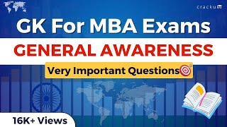 GK for MBA Exams  Important General Awareness questions  Cracku GK Series [upl. by Nirot952]