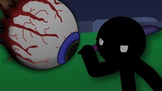 Stickman vs Eye of Cthulhu  Terraria Animation Original Version [upl. by Eioj]