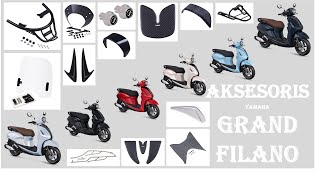 AKSESORIS YAMAHA GRAND FILANO  Harga Fungsi Warna Material Part Number dan Hasil Pemasangan [upl. by Akcimat]