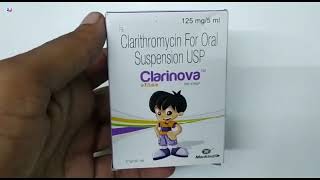 Clarinova Dry Syrup  Clarithromycin Oral Suspension Usp  Clarinova Dry Syrup Uses Dosage Hindi [upl. by Bohun]