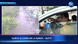 Se reporta un nuevo aluvión en el sector La Gasca en Quito [upl. by Llertak]