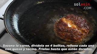 Hamburguesas rellenas de tocino y queso [upl. by Hemphill]