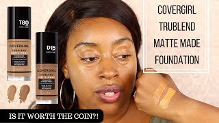 COVERGIRL TruBlend Matte Made Foundation Review  TiarraLashay [upl. by Imtiaz]