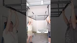 Easy DIY Garage ceiling storage to maximize vertical space garage storage ceiling [upl. by Wiburg220]