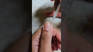 Silver chrome french tip nails nailart shortnails gelnails [upl. by Lytsirhc]