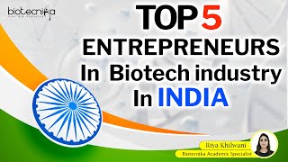 Top 5 Biotech Entrepreneurs in India  Top Biotech Companies [upl. by Retsam]