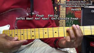 🎄 CHRISTMASTIME IS HERE Jazz Guitar Chords LESSON Vince Guaraldi Charlie Brown EricBlackmonGuitar [upl. by Donoho597]