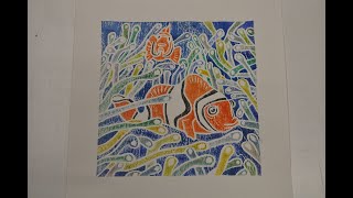 White line woodblock printmaking [upl. by Stratton]